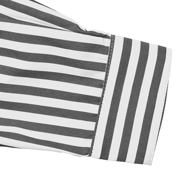 ✨NWT Boutique Striped Oversized Button-Up Shirt - Picture 10 of 11